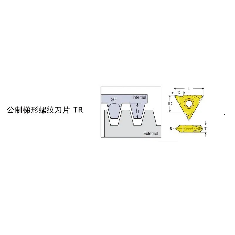 Чертеж режущей пластины TR с резьбой на кромке Чертеж режущей пластины TR с резьбой на кромке