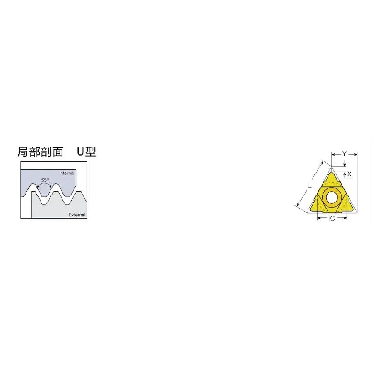 profil partiel, filetage en U, insert de tournage, dessin profil partiel, filetage en U, insert de tournage, dessin