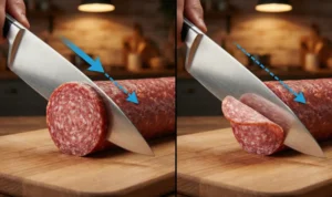 Afilado radial de virutas como si se cortara un salami