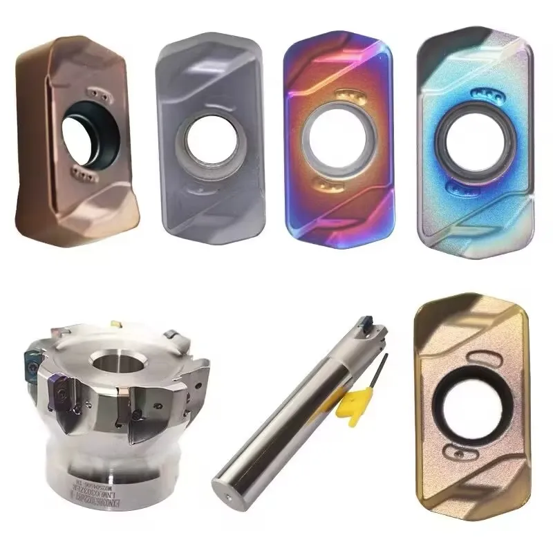 LNMU inserts with high-feed end mills and face milling cutters