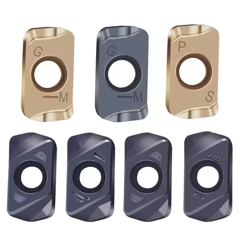Different LNMU high-feed insert geometries and coatings