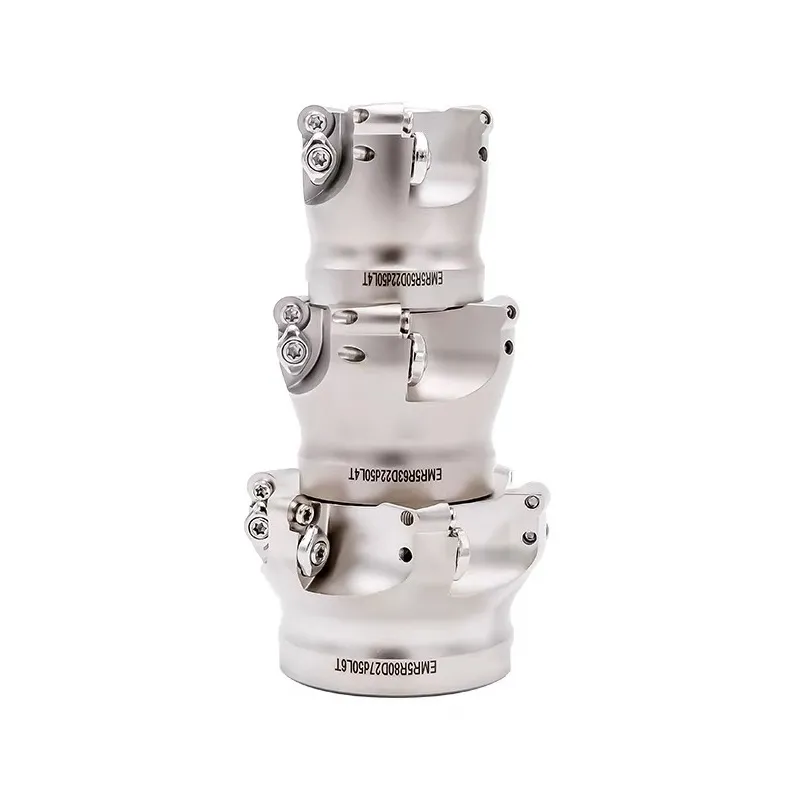EMR round insert milling cutter fitted with RPMT carbide inserts