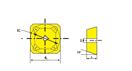 SEET1203AFEN insert dimension drawing