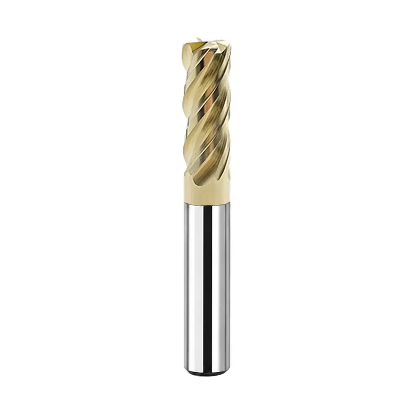 Solid carbide corner radius end mill cutting tool